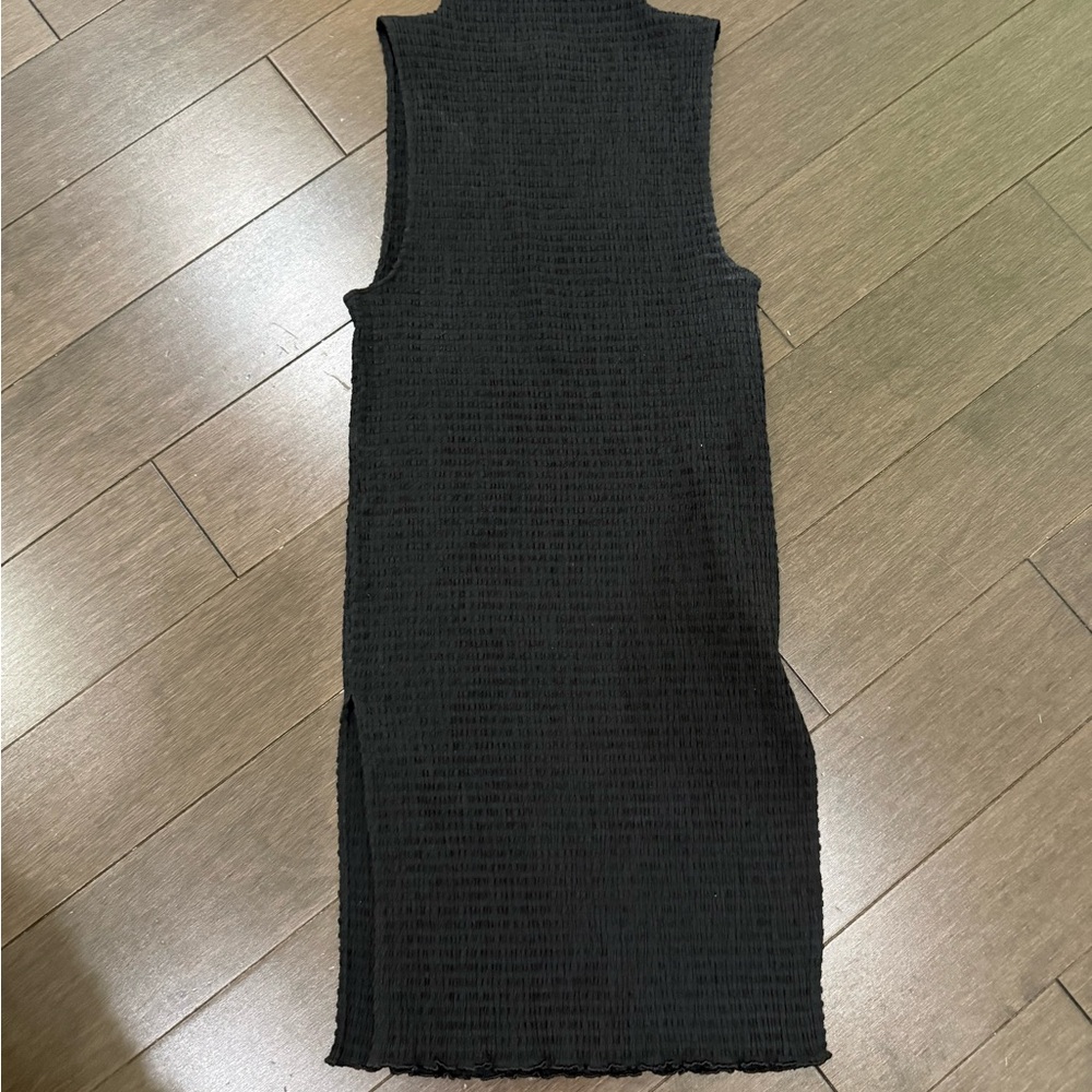 Wilfred Black Sleeveless Textured Midi Dress